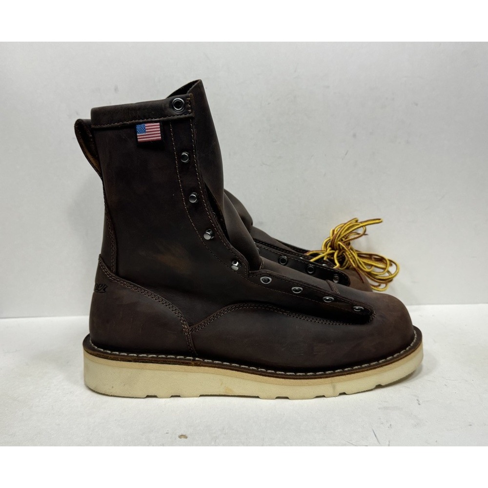 Danner Bull Run 8" Boots Men's Size 9 Round Toe Brown Cristy Leather